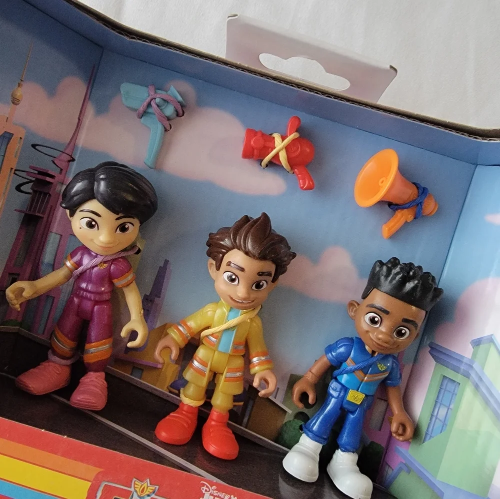 Disney Junior Firebuds Rescue Team 3 Figures With Accessories Toy Gifts